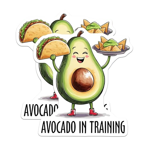 (2 Pack) Avocado in Training Magnets Magnets - Kitchen Decor - 5" On Longest Side - Made in USA - Sticks to Refrigerators & Metal Surfaces - MAG8390