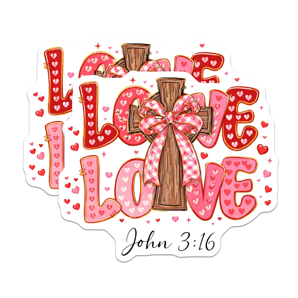 (2 Pack) Christian Love Magnets - Religious Cross Verse - Inspirational Refrigerator Decor - 5" On Longest Side - Premium Magnet - for Cars, Refrigerators, Toolboxes, Lockers - Made in USA - MAG16927