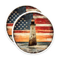 (2 Pack) Patriotic Lighthouse Decor Magnet - 5" On Longest Side - Sticks to Smooth Flat Surfaces - Made in USA - MAG10039