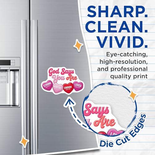 (2 Pack) Inspirational Scripture Magnets Magnets - Christian Faith Decor - Motivational Bible Quotes - 5" On Longest Side - Made in USA - Sticks to Refrigerators & Metal Surfaces - MAG8816