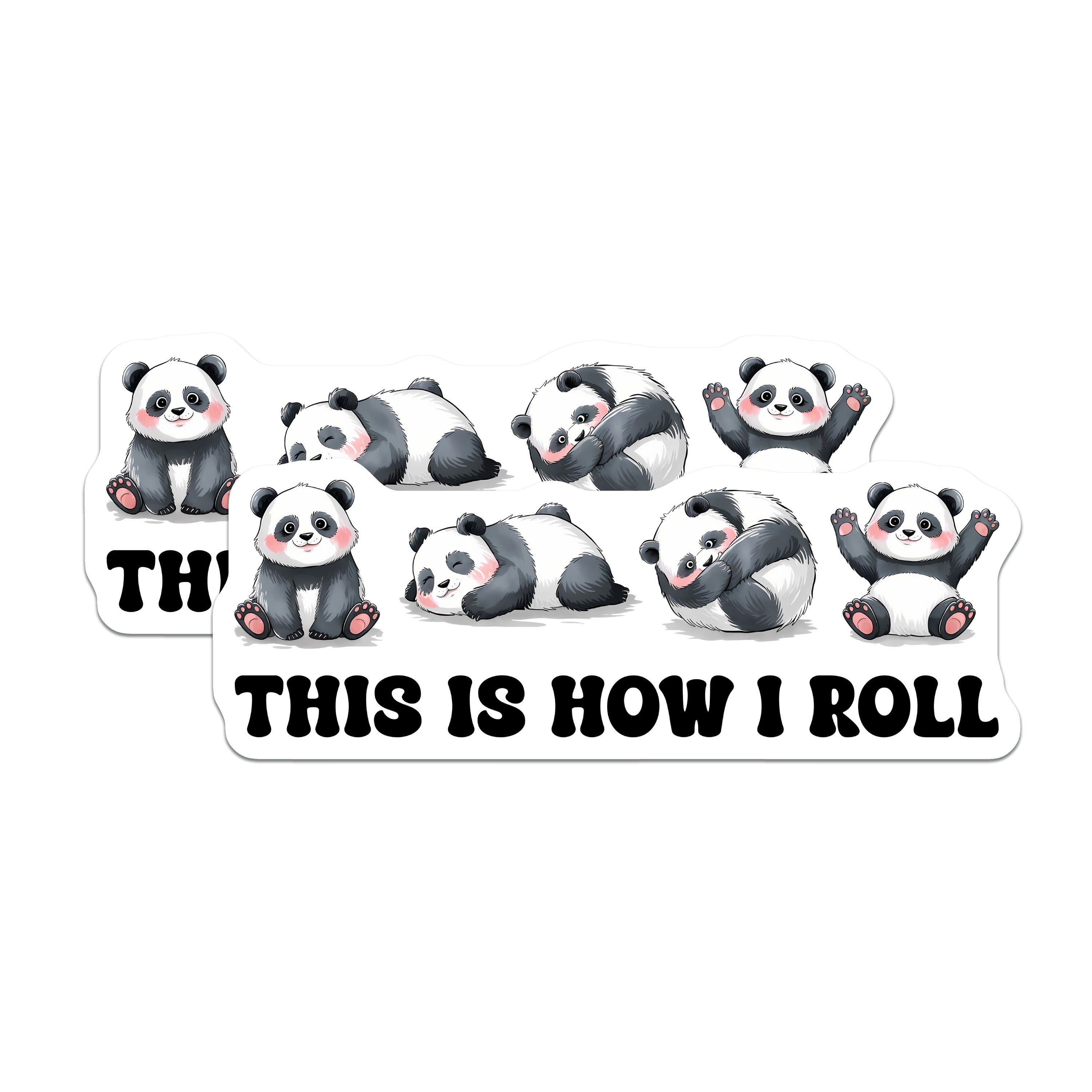 (2 Pack) Cute Panda Magnets - Funny Animal Saying - Kawaii Bear Accessory for Fridge Decor - 5 Inches On Longest Side - Thick Durable Magnet - Made in USA - MAG39083