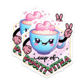 (2 Pack) Positivitea Cup Magnets - Kawaii Cute Teacup Decor - Positive Affirmation Fridge Magnet - 5 Inches On Longest Side - Thick Durable Magnet - Made in USA - MAG38361
