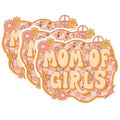 (3 Pack) Mom of Girls Decals - Retro Style - Boho Peace Sign - 3 Inches On Longest Side - Easy Peel & Apply - Made in USA - 3MCS1793