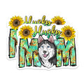 (2 Pack) Husky Mom Magnets - Sunflower Leopard Print Decor - Dog Lover Refrigerator Accents - 5 Inches On Longest Side - Thick Durable Magnet - Made in USA - MAG24500