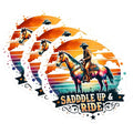 (3 Pack) Cowboy Horse Decals - Saddle Up Ride - Western Decals- 3 Inches On Longest Side - Easy Peel & Apply - Made in USA - 3MCS5662