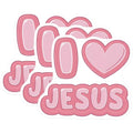 (3 Pack) I Love Jesus Decals - Christian Faith Stickers - Religious Laptop Stickers - 3 Inches On Longest Side - Easy Peel & Apply - Made in USA - 3MCS7659