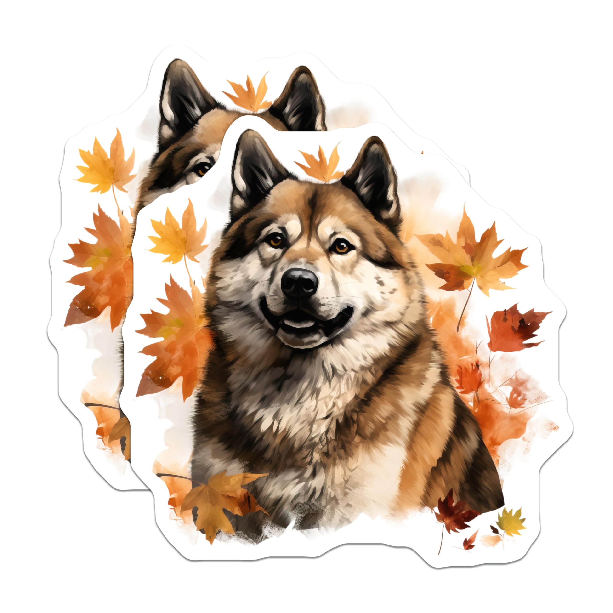 (2 Pack) Akita Dog Refrigerator Magnets - Happy Fall Decor - Animal Lover Kitchen Magnets - 5 Inches On Longest Side - Thick Durable Magnet - Made in USA - MAG26103