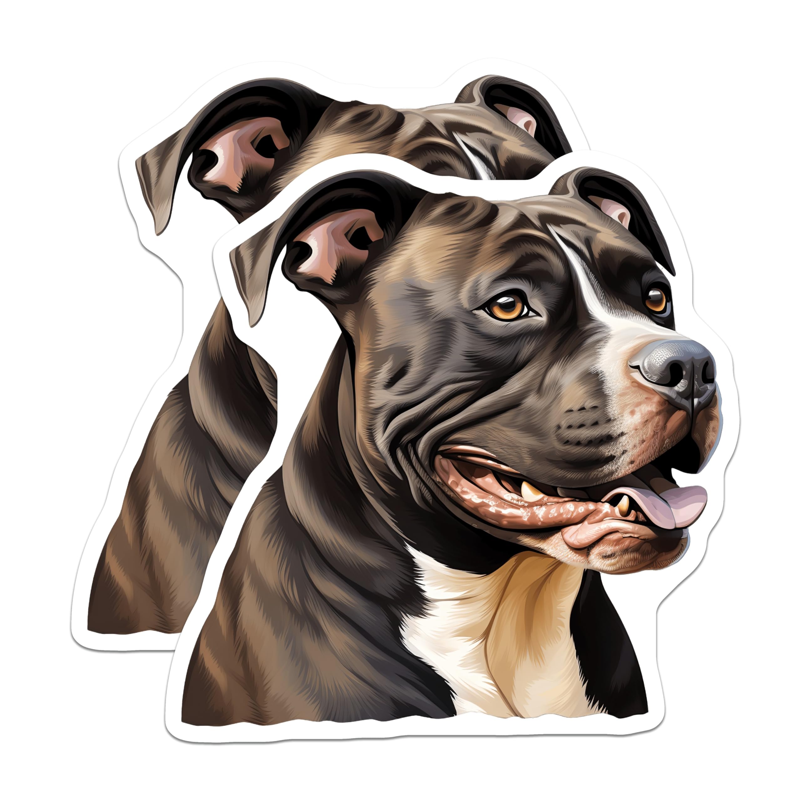 (2 Pack) Pitbull Magnets - Dog Lover Decor - American Staffordshire Pet Accent - 5 Inches On Longest Side - Thick Durable Magnet - Made in USA - MAG27750