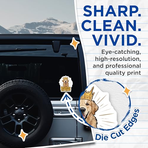 (2 Pack) Golden Retriever Stickers - 5" On Longest Side - Sticks to Smooth Flat Surfaces - Made in USA - BMCS8514 - BMCS8514