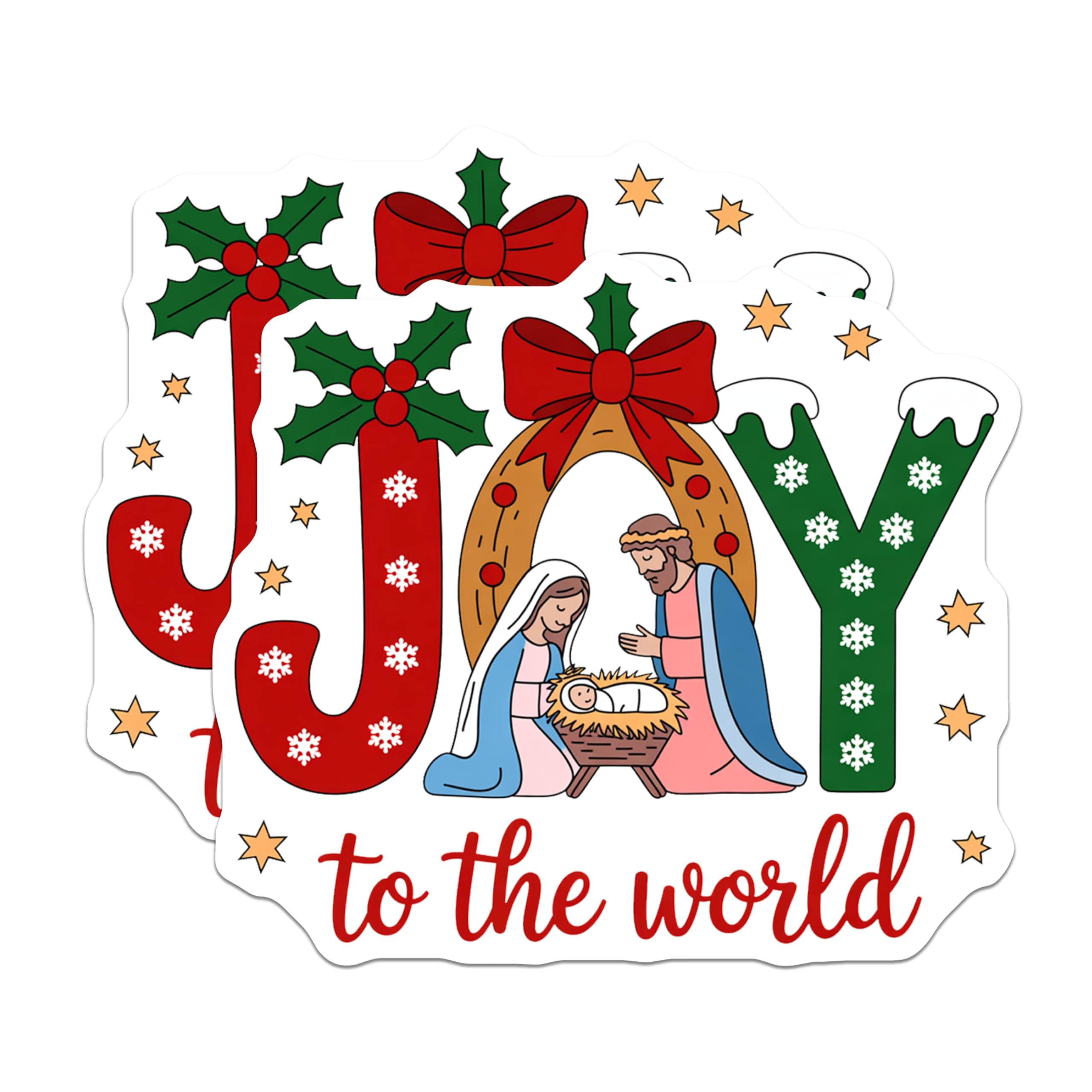 (2 Pack) Christmas Nativity Magnets - Religious Holiday Decor - Christian Kitchen Refrigerator Joy - 5 Inches On Longest Side - Thick Durable Magnet - Made in USA - MAG27508