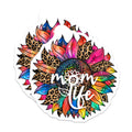 (2 Pack) Mom Life Magnets - Leopard Sunflower - Refrigerator Magnets - 5" On Longest Side - Premium Magnet - for Cars, Refrigerators, Toolboxes, Lockers - Made in USA - MAG17245