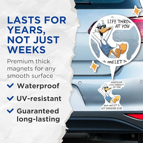 (2 Pack) Humorous Cartoons Magnet - 5" On Longest Side - Sticks to Smooth Flat Surfaces - Made in USA - MAG9708