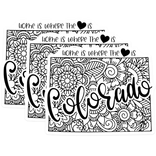 (3 Pack) Colorado Decals - Home is Where The Heart is - Laptop Decals - 3 Inches On Longest Side - Easy Peel & Apply - Made in USA - 3MCS7867