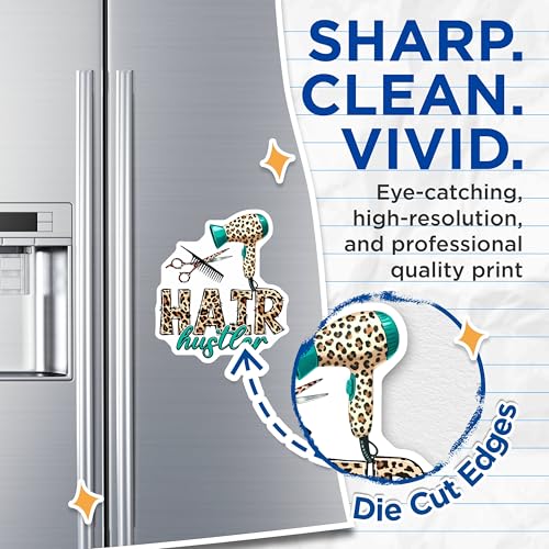 (2 Pack) Hair Hustler Magnets - 5" On Longest Side - for Cars, Fridges, Toolboxes - Made in USA - MAG7573