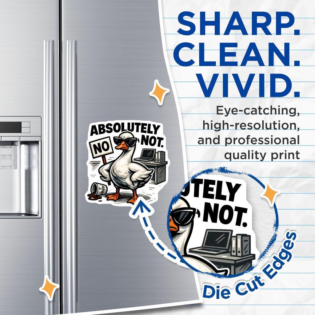 (2 Pack) Absolutely Not Goose Magnets - Sarcastic Office Humor - Funny Refrigerator Decor - 5 Inches On Longest Side - Thick Durable Magnet - Made in USA - MAG21334