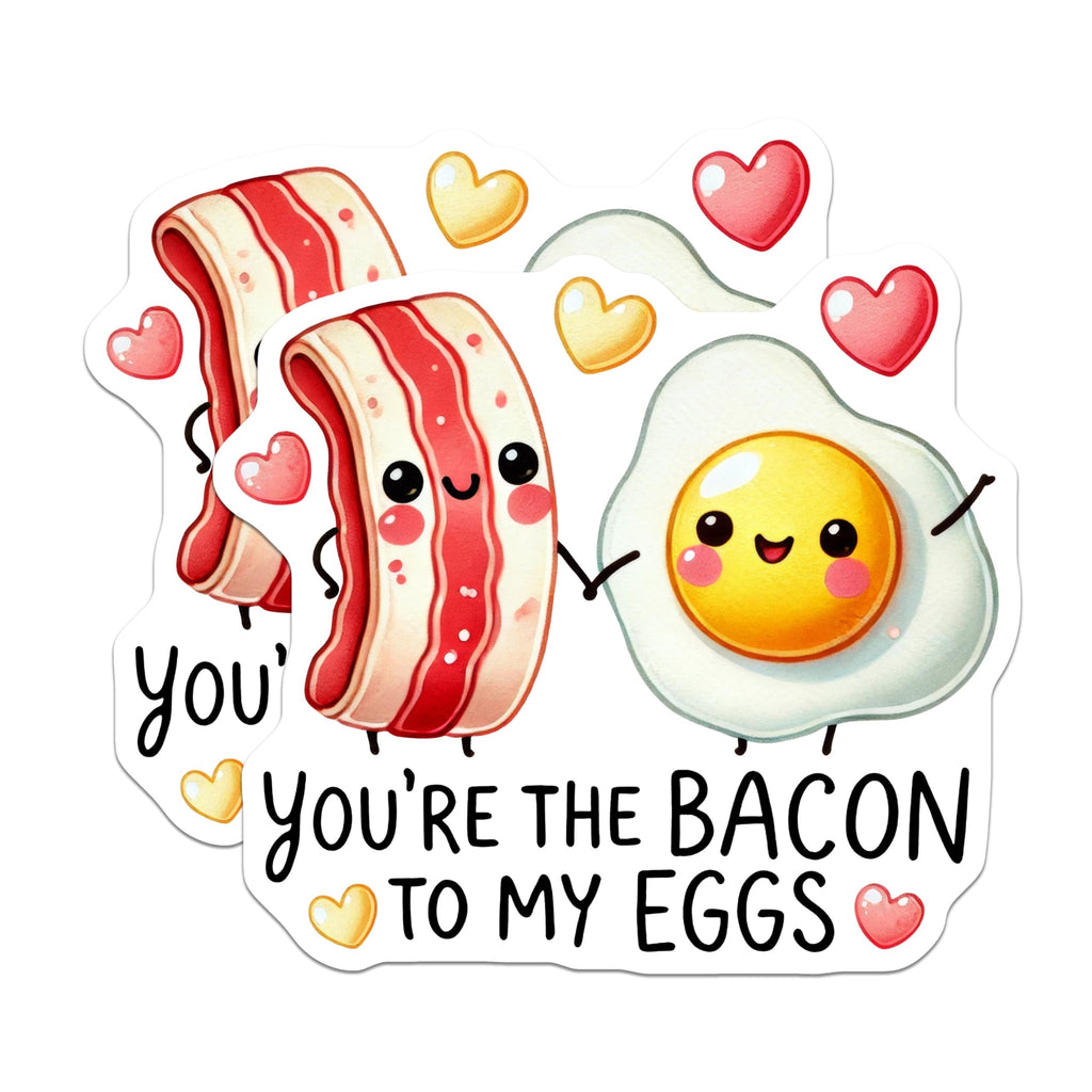 (2 Pack) Cute Food Stickers - Vinyl Foodie Stickers - Fun Breakfast Stickers - 5" On Longest Side - Sticks to Any Smooth Flat Surface - Made in USA - BMCS3352