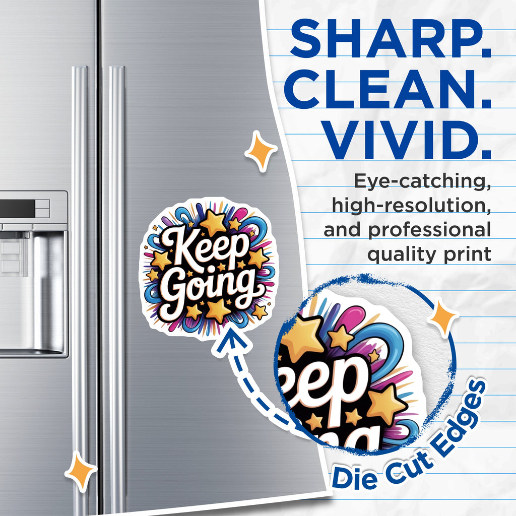 (2 Pack) Keep Going Magnets - Affirmation Quote - Positive Mindset Decor - 5 Inches On Longest Side - Thick Durable Magnet - Made in USA - MAG39136