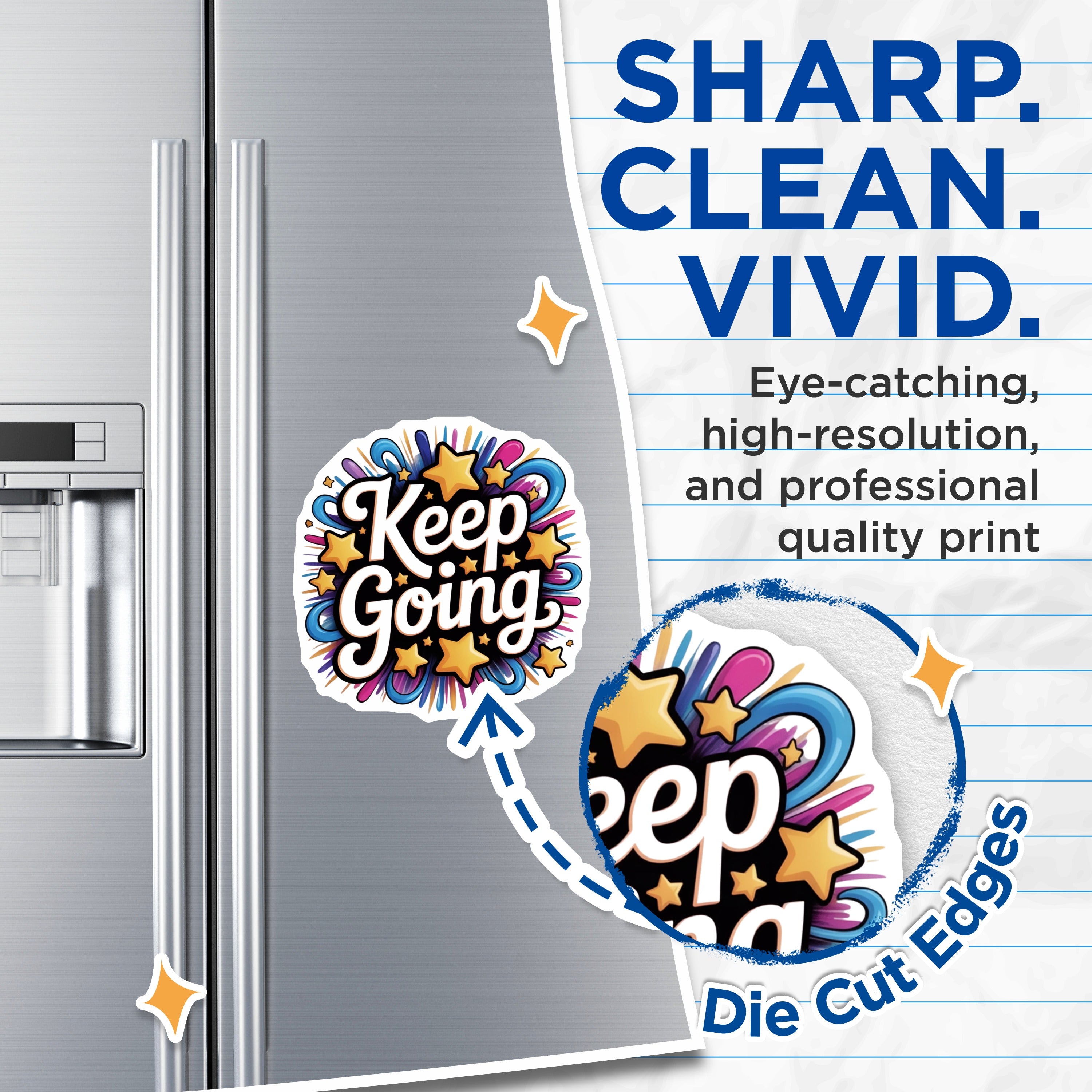 (2 Pack) Keep Going Magnets - Affirmation Quote - Positive Mindset Decor - 5 Inches On Longest Side - Thick Durable Magnet - Made in USA - MAG39136