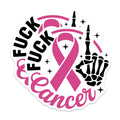 (2 Pack) Cancer Awareness Magnets - Fight Cancer Ribbon - Skeleton Hand Hope Magnets - 5" On Longest Side - Premium Magnet - for Cars, Refrigerators, Toolboxes, Lockers - Made in USA - MAG16956