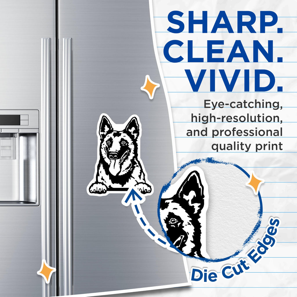 (2 Pack) German Shepherd Dog Magnets - Pet Lover Gifts - Fridge - Cute Dog Magnets - Animal Magnets - Kitchen Magnets - 5" On Longest Side - for Cars, Fridges, Toolboxes - Made in USA - MAG4043