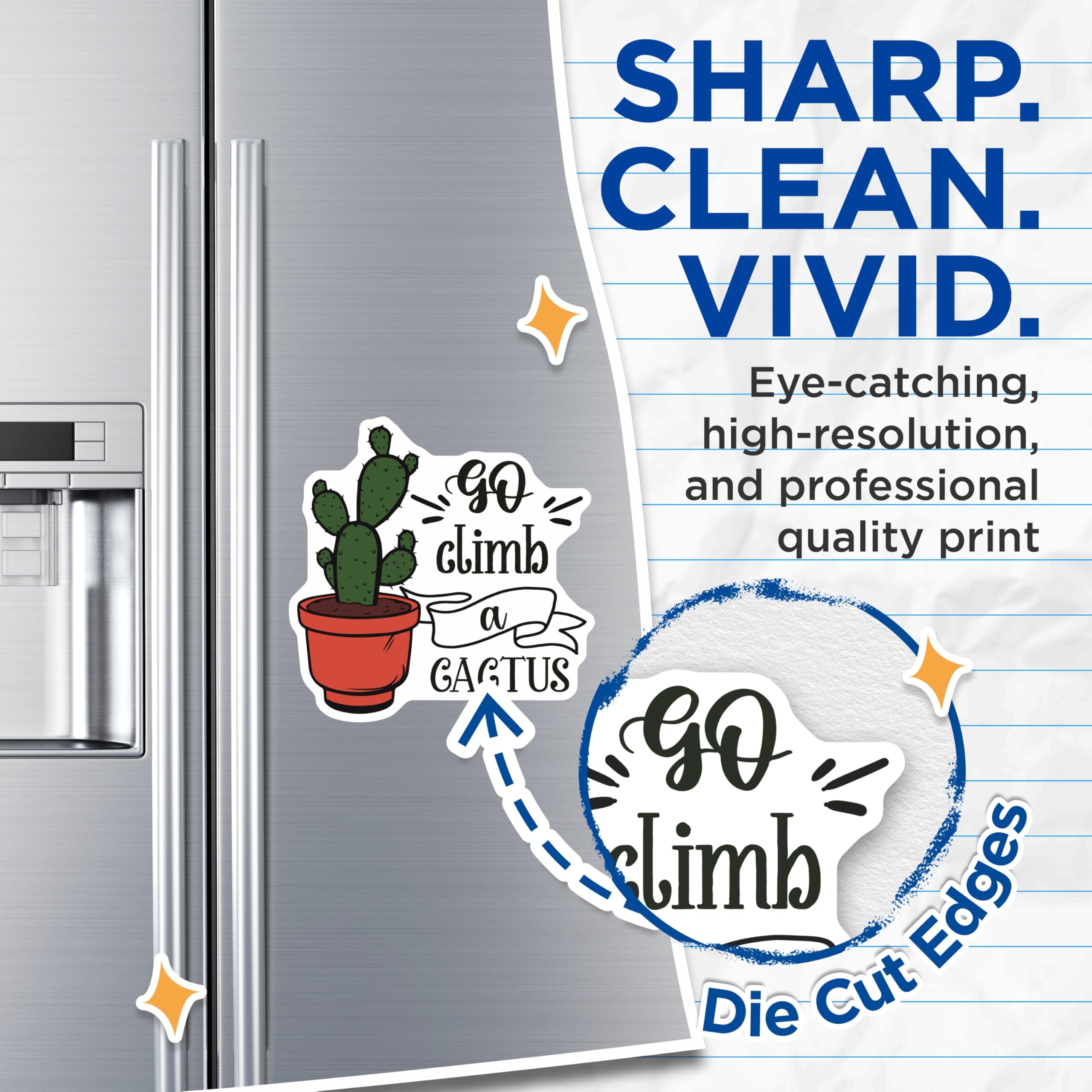 (2 Pack) Cactus Magnets - Funny Saying Fridge Magnets - Plant Lover Magnet - 5" On Longest Side - Premium Magnet - for Cars, Refrigerators, Toolboxes, Lockers - Made in USA - MAG17363