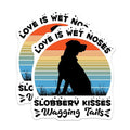 (2 Pack) Love is Wet Noses Magnets - Slobbery Kisses - Wagging Tails Dog Lover - 5" On Longest Side - for Cars, Fridges, Toolboxes - Made in USA - MAG4131