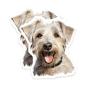 (2 Pack) Happy Dog Magnets - Cute Terrier Face - Dog Mom Dad Decor - Pet Lover Refrigerator Accent - 5 Inches On Longest Side - Thick Durable Magnet - Made in USA - MAG26055