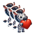 (3 Pack) Zebra Decals - Heart Zebra - Cute Animal Decals - 3 Inches On Longest Side - Easy Peel & Apply - Made in USA - 3MCS2419