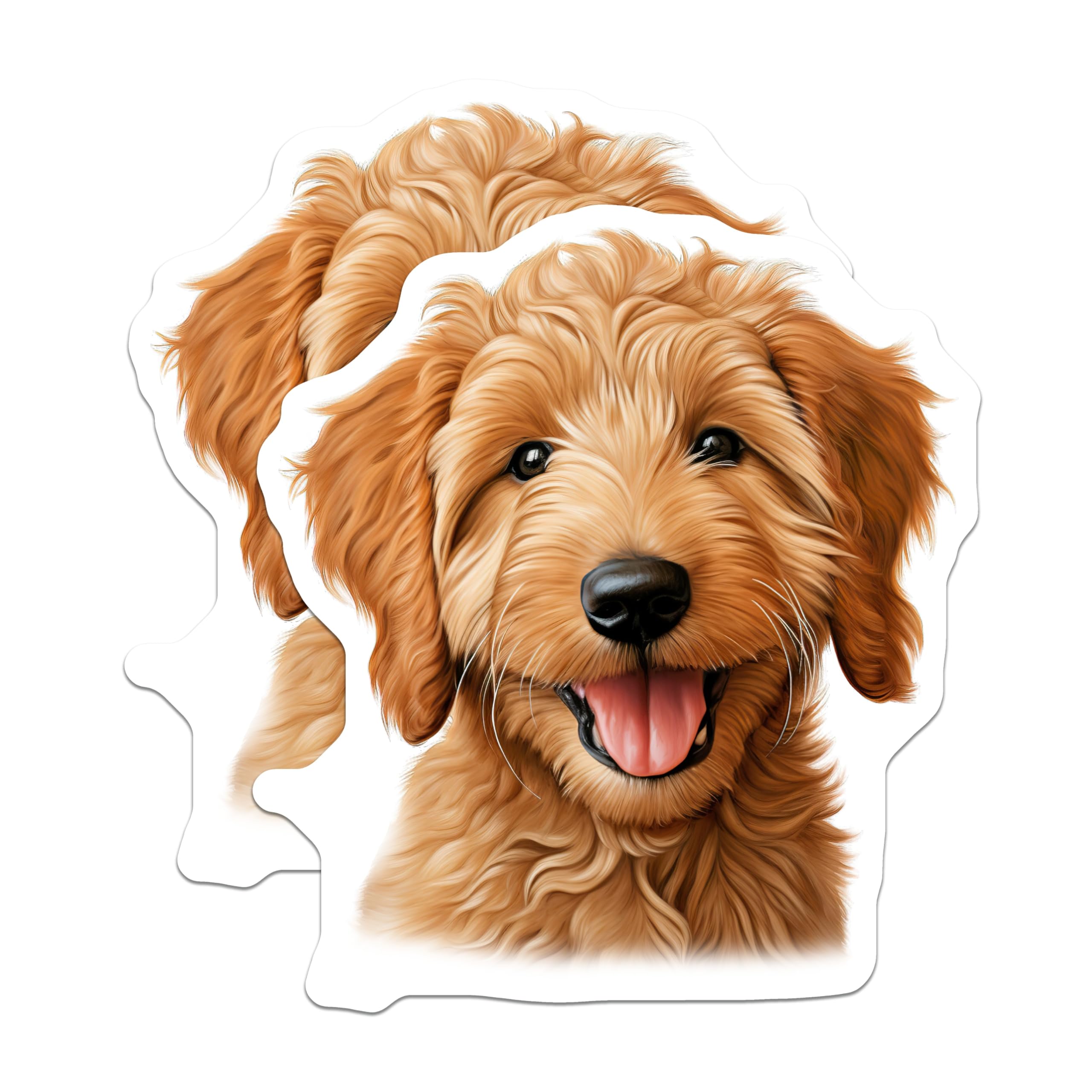 (2 Pack) Goldendoodle Puppy Magnets - Dog Lover Decor - Pet Owner Accessories - 5 Inches On Longest Side - Thick Durable Magnet - Made in USA - MAG25814