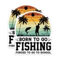 (2 Pack) Born to Go Fishing Magnets - Fishing Lovers - Retro Fishing Design - 5" On Longest Side - for Cars, Fridges, Toolboxes - Made in USA - MAG3927