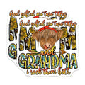(2 Pack) Highland Cow Mom Grandma Magnets - Western Sunflower Mama Decor - Country Farmhouse Refrigerator - 5 Inches On Longest Side - Thick Durable Magnet - Made in USA - MAG30176