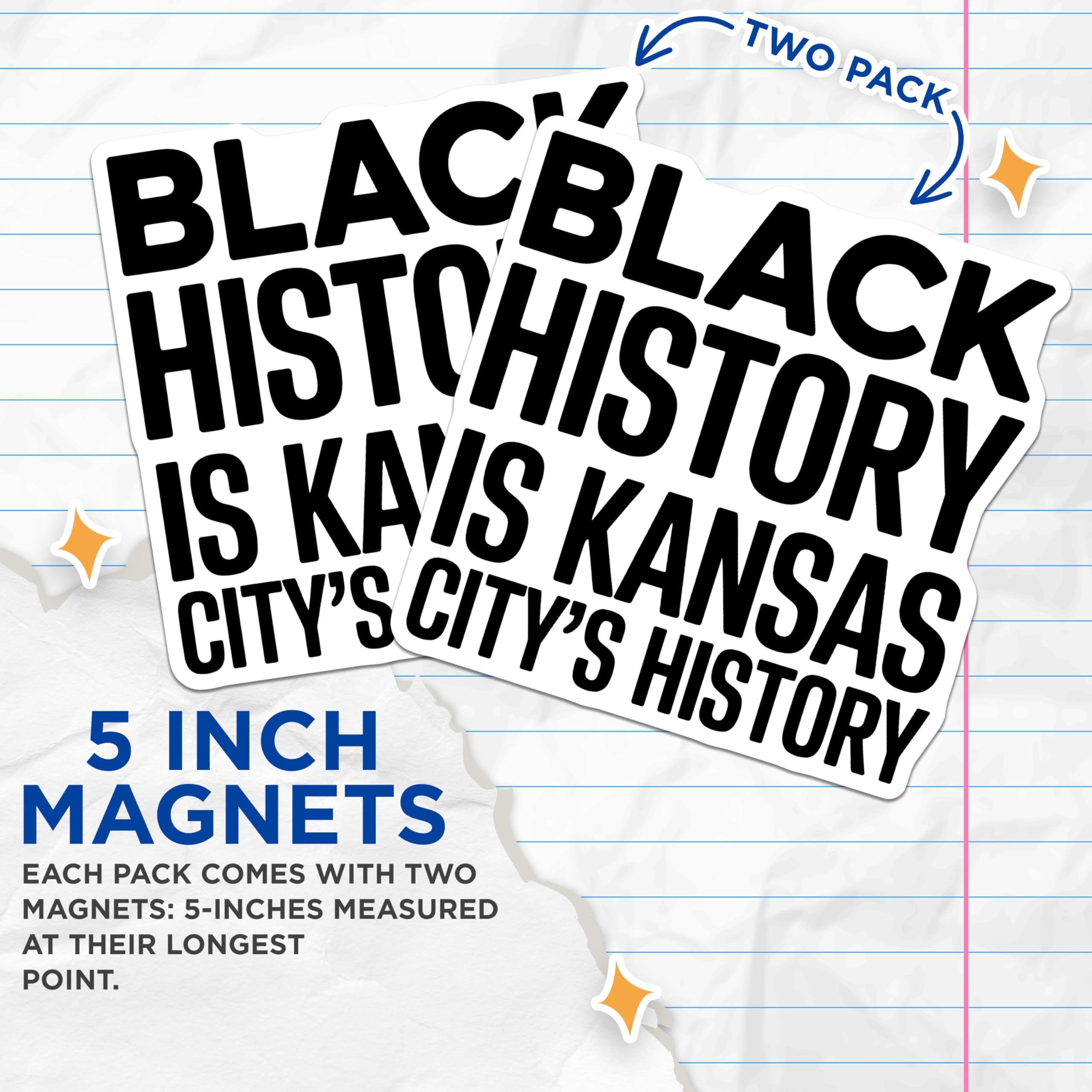 (2 Pack) Black History Kansas City Magnets - African American Culture - Historical Pride Decor - 5 Inches On Longest Side - Thick Durable Magnet - Made in USA - MAG19476