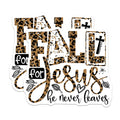 (2 Pack) Christian Fall Magnets - Jesus Faith Decor - Inspirational Leopard Print Magnets - Autumn Religious Kitchen - 5 Inches On Longest Side - Thick Durable Magnet - Made in USA - MAG27405