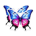(2 Pack) Butterfly Magnets - Blue and Pink Butterfly - Nature Inspired Home Decor - Floral Fridge Magnets - 5" On Longest Side - for Cars, Fridges, Toolboxes - Made in USA - MAG7081