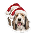 (2 Pack) Christmas Dog Magnets - Santa Hat Pet - Holiday Hound Decor - 5 Inches On Longest Side - Thick Durable Magnet - Made in USA - MAG29737