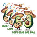 (3 Pack) Guac and Roll Decals - Avocado Musicians - Funny Laptop Decal - 3 Inches On Longest Side - Easy Peel & Apply - Made in USA - 3MCS7155