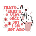 (2 Pack) Funny Quote Stickers - Middle Finger - Bold Design - 5" On Longest Side - Sticks to Smooth Flat Surfaces - Made in USA - BMCS8337