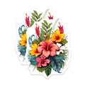 (2 Pack) Tropical Hibiscus Magnets - Vibrant Floral Refrigerator Decor - Island Style Kitchen Accents - 5 Inches On Longest Side - Thick Durable Magnet - Made in USA - MAG19493