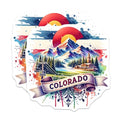 (2 Pack) Colorado Adventure Magnets - Mountain Landscape - Watercolor Art - 5" On Longest Side - for Cars, Fridges, Toolboxes - Made in USA - MAG7006