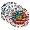 (3 Pack) Patriotic Sunflower Decals - American Flag Flower - Land of Free Brave Decal - 3 Inches On Longest Side - Easy Peel & Apply - Made in USA - 3MCS6628