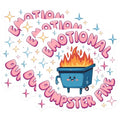 (3 Pack) Emotional Dumpster Fire Decals - Funny Meme - Trendy Laptop Decals - 3 Inches On Longest Side - Easy Peel & Apply - Made in USA - 3MCS8192