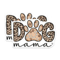 (2 Pack) Dog Mama Leopard Print Magnets - Paw Bone Design - Pet Parent Refrigerator Decor - 5 Inches On Longest Side - Thick Durable Magnet - Made in USA - MAG20404
