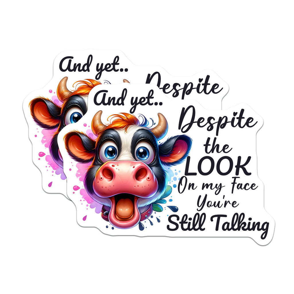 (2 Pack) Funny Cow Magnets - Sarcastic Fridge Decor - Humorous Quote Animal Magnets for Home Office - 5 Inches On Longest Side - Thick Durable Magnet - Made in USA - MAG38151