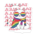 (2 Pack) Ally Cat Stickers - LGBTQ Pride Cat - Rainbow Cat Stickers - 5" On Longest Side - Sticks to Smooth Flat Surfaces - Made in USA - BMCS6839