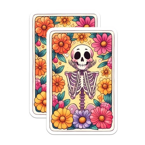 (2 Pack) Flower Skeleton Decoration Magnet - 5" On Longest Side - Sticks to Smooth Flat Surfaces - Made in USA - MAG9400