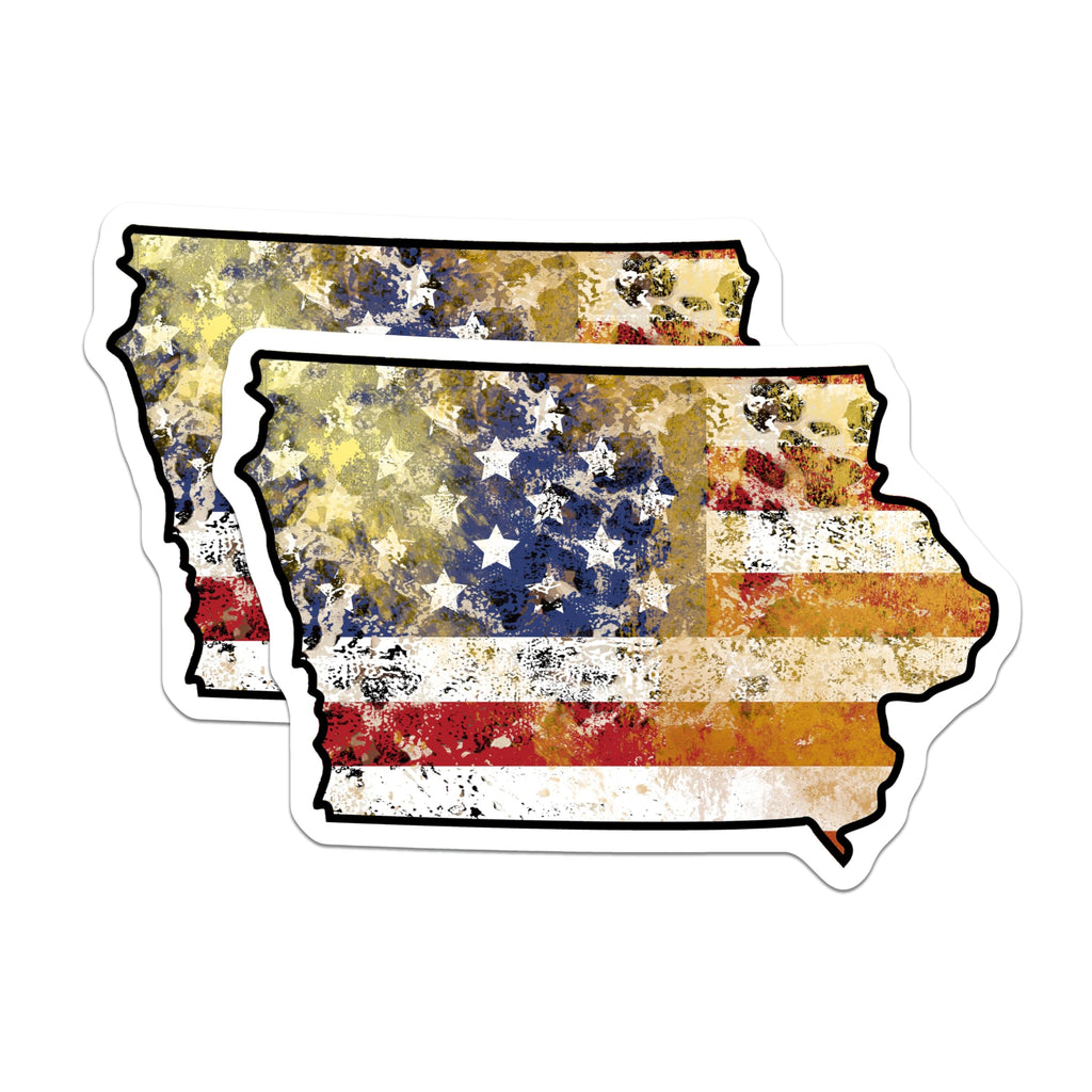 (2 Pack) Iowa American Flag Magnets - Patriotic State - Iowa Pride Decor - 5" On Longest Side - Premium Magnet - for Cars, Refrigerators, Toolboxes, Lockers - Made in USA - MAG18343