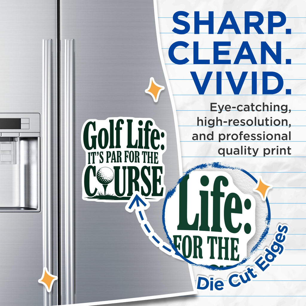(2 Pack) Golf Life Magnets - It's Par for The Course - Funny Golf Quotes - Golf - 5" On Longest Side - for Cars, Fridges, Toolboxes - Made in USA - MAG4235