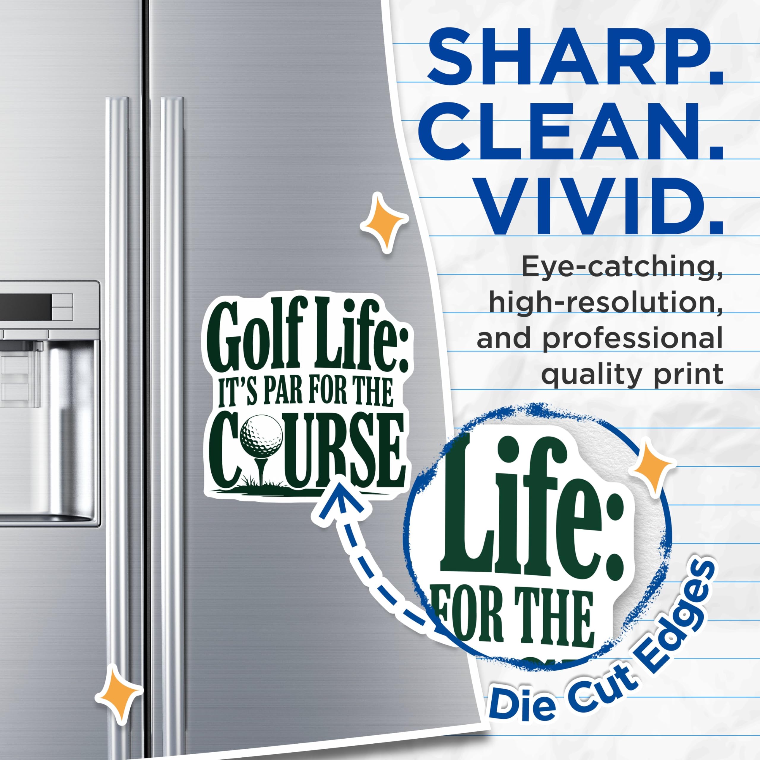 (2 Pack) Golf Life Magnets - It's Par for The Course - Funny Golf Quotes - Golf - 5" On Longest Side - for Cars, Fridges, Toolboxes - Made in USA - MAG4235