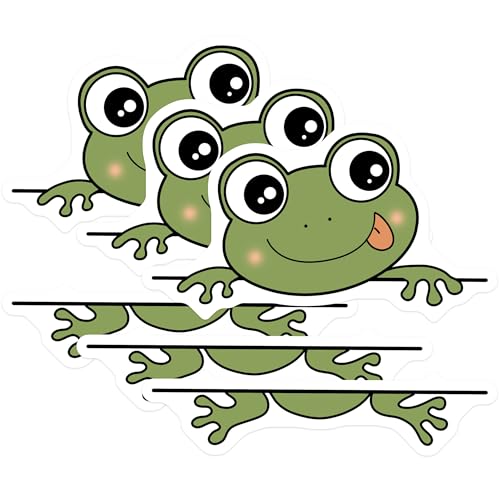 (3 Pack) Frog Decals - Cute Animal - Laptop Sticker- 3 Inches On Longest Side - Easy Peel & Apply - Made in USA - 3MCS5406