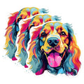 (3 Pack) Colorful Spaniel Decals - Cute Dog Art - Laptop Decals - 3 Inches On Longest Side - Easy Peel & Apply - Made in USA - 3MCS0707